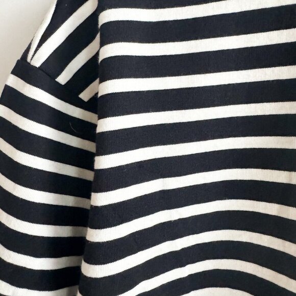 Everlane Black & White Breton Stripe Top S - Picture 4 of 5